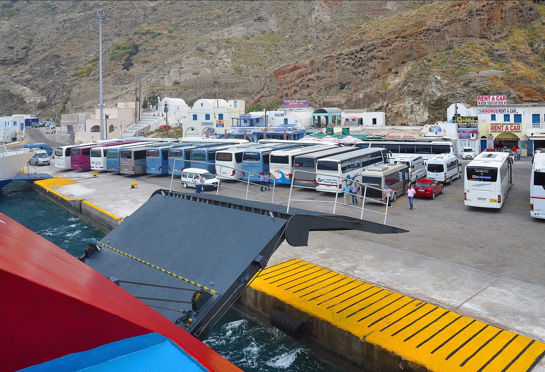 Cyclades ferry logistics и порт Santorini